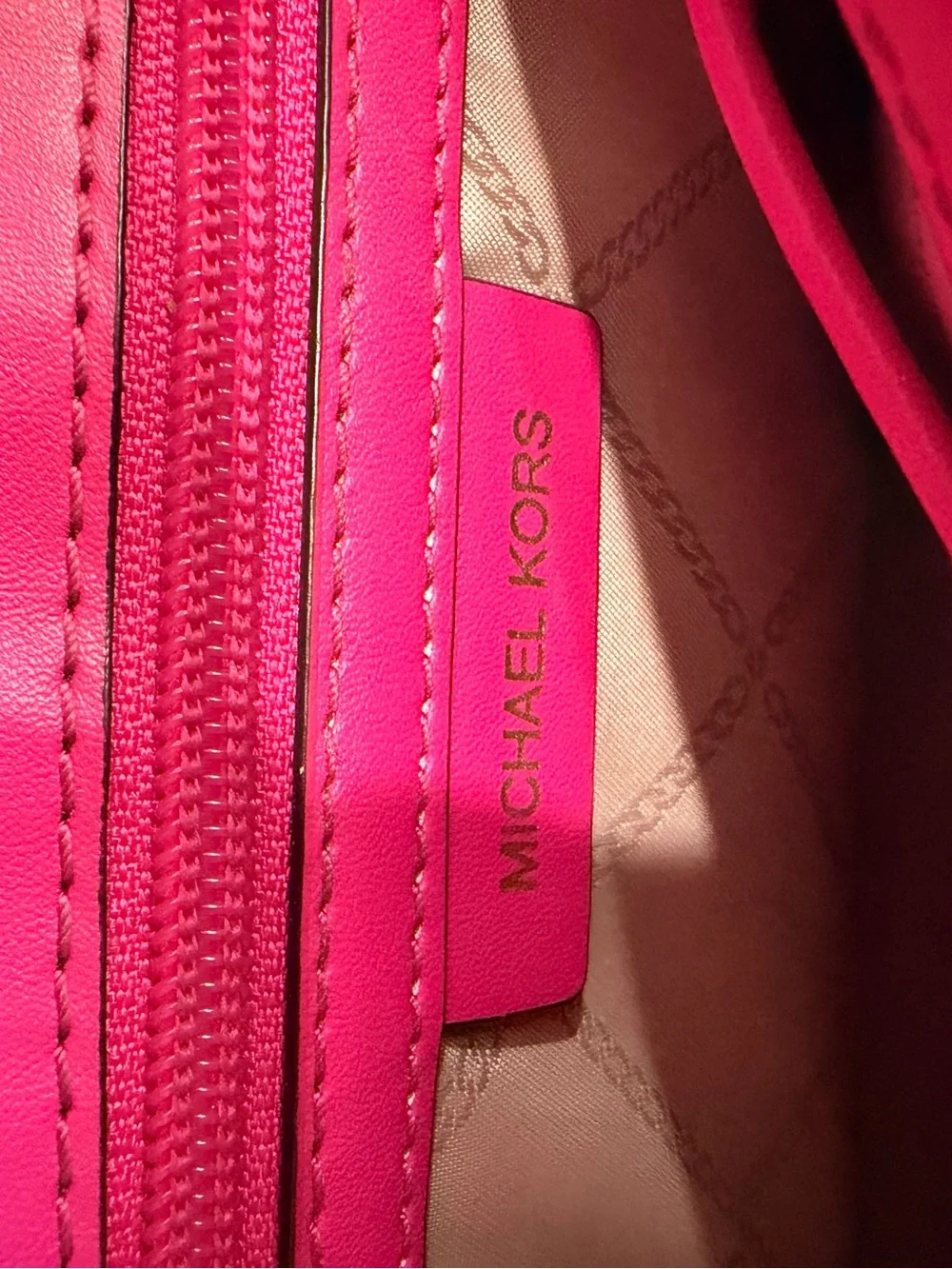 Micheal Kors Studded fuchsia Crossbody Bag with Gold Hardware